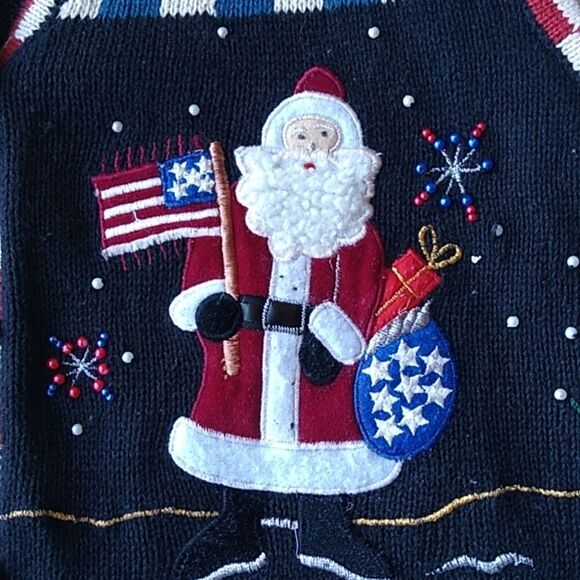 Y2K Vintage ugly sweater holiday 80s 90s Americana Christmas embellished… - Picture 2 of 7